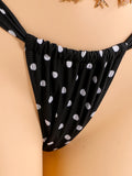 Polka Dots with Mesh Skirt Halter Shell Bikini Women Swimwear Female Swimsuit Three-pieces Bikini Set Bather Bathing Suit Swim