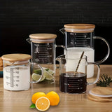 Glass Measuring Cup Jug With Lid And Insulated Handle