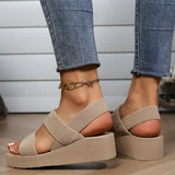 Big Size Minimalist Slingback Wedge Sandals For Women Outdoor Summer Platform Shoes Light Weight Soft EVA Female Leisure Sandals