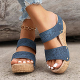 2025 Summer Platform Wedges Sandals Women Vintage Hollow Out Thick Bottom Slippers Woman Comfortable Non Slip Rome Shoes Female