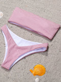 2025 Shiny Sparkling High Waist Bikini Women Bandeau Swimsuit Female Swimwear Two Pieces Bikini set High cut Bathing Suit Swim