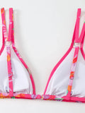 2025 Strappy Bikini Brazilian Printed Swimsuit Women Sexy Padded Swimwear Female Bathers Bathing Swimming Swim Suit Beachwear