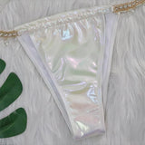 Diamond Rhinestones PU Faux Leather Bikini Female Swimsuit Women Swimwear Two-pieces Bikini Set Bather Bathing Suit Swim V5131