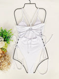 DEKA Underwire Swimwear Women Lace Up One Piece Swimsuit Bandage Female Backless Monokini Bather Bathing Suit Swim Lady