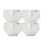 4Pcs/Set Women's Mid-Rise Cotton Panties Breathable Soft Ribbed Underwear Solid Lingerie Stretchy Comfort Daily Briefs M-XL
