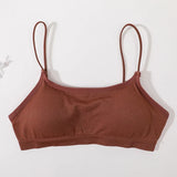 Women Low Back Crop Top Push Up Bras Seamless Underwear Thin Strap Camisole Sexy Lingerie Female Backless Bralette Tanks Top