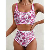 New Sexy Bikinis Print Swimsuits Women's Swimwear Push Up Female Beach Swim Wear Bathing Suits High Waist Bikini Set Pool Bather