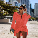 Sexy Cover Up Bikini Women Swimsuit Cover-up Beach Bathing Suit Beach Wear Knitting Swimwear Mesh Beach Dress Tunic Robe