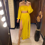 2026 Leopard Off Shoulder Long Sleeve 2 Pieces Set Beach Cover Up Cover-ups Beach Dress Beach Wear Beachwear Female Women V3728