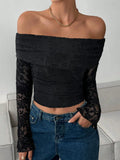 2025 autumn one-shoulder long-sleeved slim-fitting commuting inner top