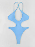 Sexy Halter Hollow Out Women Swimwear One Piece Swimsuit Female Monokini High Cut Bather Bathing Suit Swim Beachwear Bodysuit