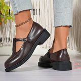 Vinatge T-Strap Med Heels Mary Jane Shoes Women Korean Buckle Strap Pu Leather Pumps Woman British Style Platfrom Student Shoes