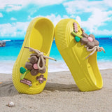 2025 Summer Women Slippers Cute DIY Flower Platform Sandals Casual Indoor Outdoor Clogs Beach Slides Female Home Garden Shoes