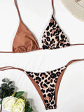 Halter Splicing Leopard Bikinis 2026 Satin Bikini Female Swimsuit Women Swimwear Two-pieces Bikini Set Micro Bathing Suit Swim
