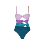One Piece Swimsuit With Cover Up Hollow Sexy Swimwear Women Off Shoulder Swim Suits Patchwork Bathsuit Belt Bodysuit Beachwear