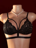 Sexy Lingerie Open Bra Set Transparent Lace  Deep V Open Bra And Panty Sets Erotic Costumes Women Sleepwear Plus Size Underwear