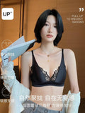 Sexy Summer Bra Sin Aros, French Lingerie Encaje Triangulo Pecho Pequeño, Bralette Suave Puro Deseo Saten MOYISU 32-38-S-XL AB