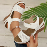 White Wedges Sandals for Women Summer Ankle Strap Thick Sole Gladiator Sandals Woman Plus Size 43 Casual Platform Sandles Female
