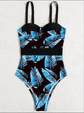 Print Push Up Swimsuit One Piece Swimwear Women High Waisted Swimming Suit Brazilian Monokini Bodysuit Beach Wear Bathing Suit