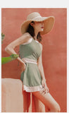 New Super Fairy Skirt-style One-piece Waist-covering Belly Slimming Conservative Steel Support Gathered Swimming Suit