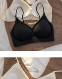 Summer Seamless Crop Top Bra Small Chest Gathered Thin Straps Back Accentuating Bralette Beachwear Light Support Wirefree AU