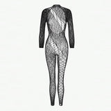 Women's Summer Hot Hollow Out Pantyhose Thin Long Sleeve Tights Plus Size High Stretch Body Stockings Ladies' Underwear Fishnets