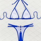 DEKA New Sexy One-shoulder Bikini Female Thong Swimsuit Women Diamond Swimwear Two-pieces Bikini Set Bather Bathing Suit Swim