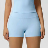 Women's High-Waist Quick-Drying Yoga Sports Shorts Nude Summer Fitness Running Training Three Quarter Length