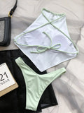 DEKA Summer Irregular Style Bikinis Set Women New Solid Hollow Push Up Swimsuit Sexy Brazilian Swimwear Female Biquini Beachwear