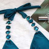 Jewelled Rhinestones Diamond Bikini Female Swimsuit Women Swimwear Two-piece Bikini Set Brazilian Bather Bathing Suit Swim Lady