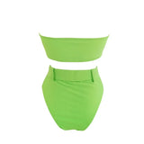 2026 Sexy Bikini Bandeau Women Swimwear Swimsuit Push Up Solid High Waist Bikinis Set Bathing Suit Bikini Female Waistband Decor