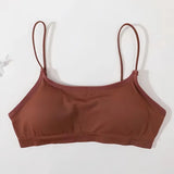 Women Low Back Crop Top Push Up Bras Seamless Underwear Thin Strap Camisole Sexy Lingerie Female Backless Bralette Tanks Top