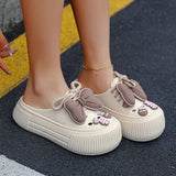 Women Fashion Clogs DIY Cute Bowknot Summer Platform Shoes Female Home Street Slippers Soft EVA Close Toe Girls Beach Sandals