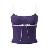 Women's Summer Tank Tops Casual Stylish Dots Print Sleeveless Square Neck Slim Fit Camisole Tops Spaghetti Strap Vest