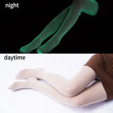 Stockings Women Lingerie Tights Party Sexy Fluorescent Socks High Stretch  Cosplay Long Socks Summer Ultra Thin Fishnet Sock