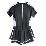 New Women's Swimsuit, One-piece Coverage Slimming Effect  Conservative Sports Style Hot Spring Flat Leg Pants Swimsuit Plus Size