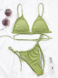 Bikini 2026 Sexy Swimwear Swimsuit Women Back Cross Straps Knotted Triangle Light Green Bikinis Set Bathing Suit Beach Bikini