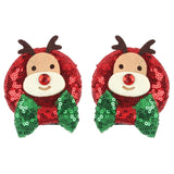 Christmas 2.8"Mouse Ears Hair Clips For Children Sequins Bow Hairpins Girls Festival Party DIY Hair Accessories