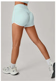 Color Blocking Patchwork Yoga Shorts Women Tight Fitting Peach Hip Lifting Sports Pants Gym Running Bike Wear Leggings