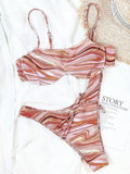 2026 Sexy Bikini Push Up Swimwear Swimsuit Women Rippled Quicksand Print Bikinis Set Bathing Suit Beach Bikini Biquinis Feminino