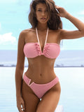 DEKA Bandeau Bikini Women's Sexy Push Up Set Two Piece Swimsuit Floral Bathing Suit Swimwear Summer Beachwear