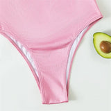 Sexy Pink Push Up Ladies Swimwear One Piece Swimsuit Women 2026 Underwired Bodysuits Bathers High Cut Bathing Swimming Suit Wear