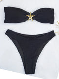 Contrast Binding Bandeau Bikinis 2026 Women Sexy Swimsuit Solid Padded Swimwear Female Bathing Suit Swimming Summer Beachwear