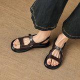 Spring and Summer New Model Fashion Low Heel Women's Shoes Fish Mouth Open-toe Buckle Casual Student Women's Sandals High 2.5cm