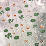5D Deep Sea Fish Nail Art Stickers Shimmery Bubble Colorful Marine Life Nail Decals Summer Ocean Self Adhesive Manicure Decal