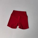 Women's High-Waist Quick-Drying Yoga Sports Shorts Nude Summer Fitness Running Training Three Quarter Length