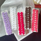 10Pcs/card Grosgrain Ribbon Bows Hair Clips For Girls Small Trailing Bowknots Hairpins Headwear Kids Hair Accessories