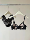 French Inspired Minimiser Bra Women Sexy Lingerie Set Large Chest Support Thin Comfort Half Cup Soft Underwire Anti Sagging
