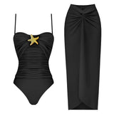 Women One Piece Swimsuit Holiday Female Retro Swimwear Beach Dress Luxury Bikini Designer Bathing Suit Backless Black Surf Wear