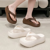 Chunky Platform Flip Flops for Women Summer 2025 Clip Toe Thick Bottom Cloud Slippers Woman Beach Non-Slip Soft Sole Flip Flops
